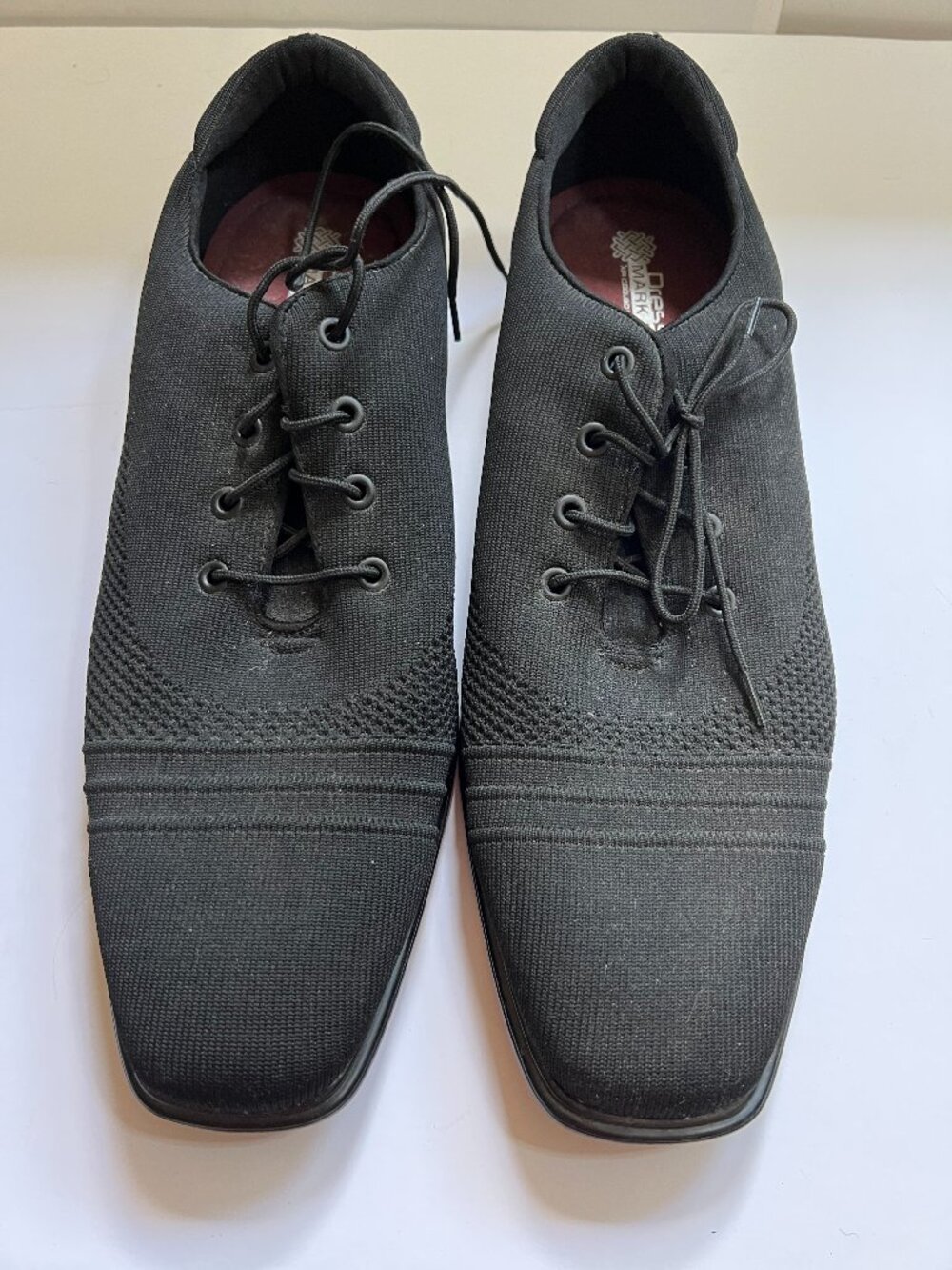 Mark Nason Men's Size 11 Black Knit Lace-Up Square Toe Dress Oxford Shoes